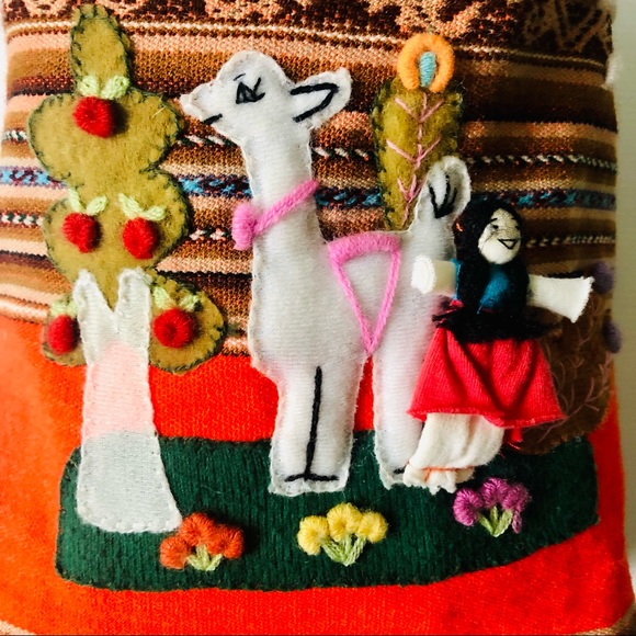 Vintage boho embroidered small backpack sack bag - Picture 2 of 9